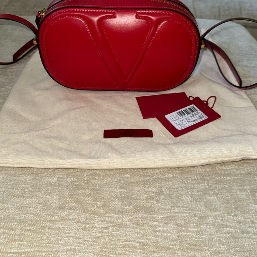 Valentino Garavani oval red Vlogo walk crossbody bag